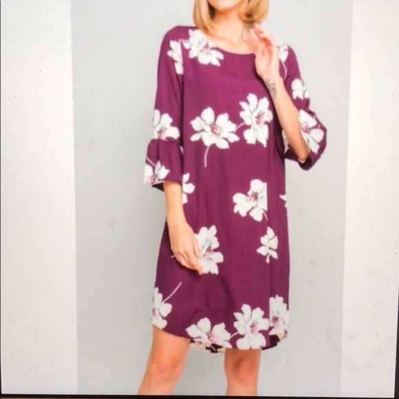 Burgundy floral print Dress - Picture 3 of 7